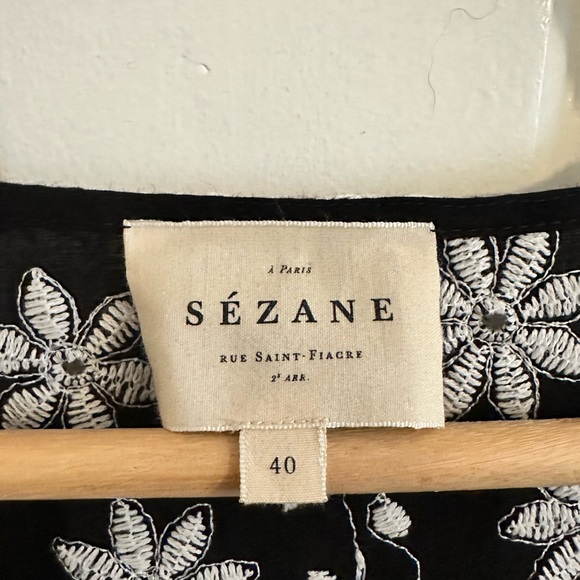Sezane Black and White Floral Blouse - Picture 8 of 10